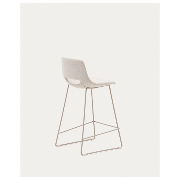 Taburete Zahara beige y acero con...