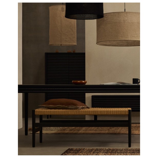 Banco Zaide de madera maciza de roble...