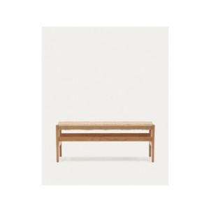 Banco Zaide de madera maciza de roble con acabado natural...