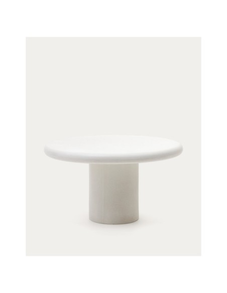 Mesa redonda Addaia de cemento blanco Ø140 cm - Kave Home