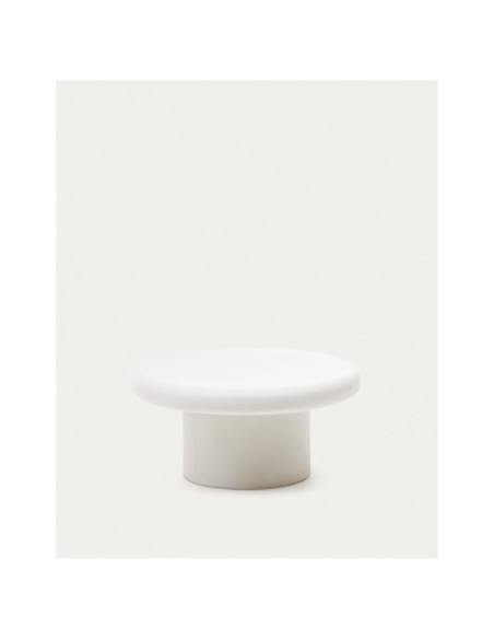 Mesa de centro redonda Addaia de cemento blanco Ø90 cm - Kave Home