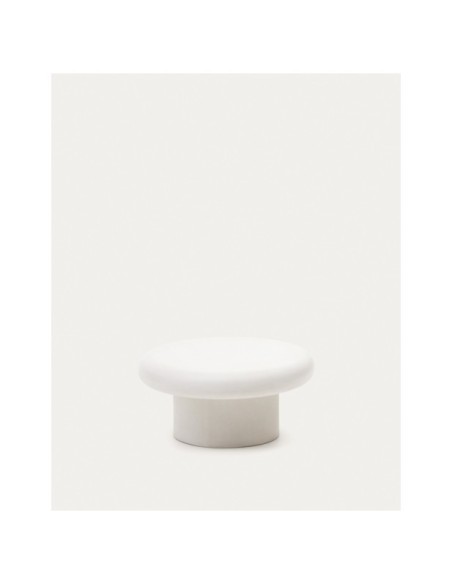 Mesa de centro redonda Addaia de cemento blanco Ø66 cm - Kave Home