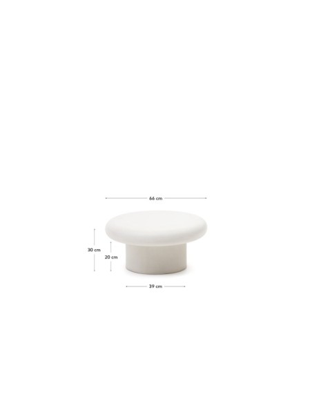 Mesa de centro redonda Addaia de cemento blanco Ø66 cm - Kave Home