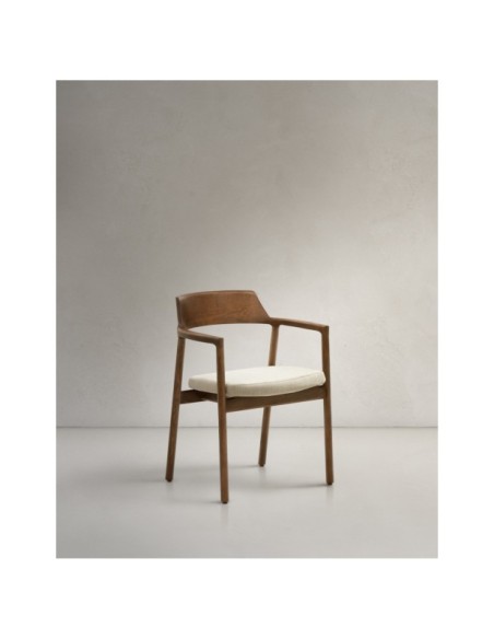 Silla desenfundable Alocs madera maciza de roble con acabado nogal FSC Mix Credit - Kave Home