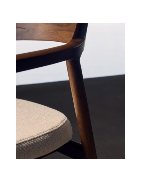 Silla desenfundable Alocs madera maciza de roble con acabado nogal FSC Mix Credit - Kave Home