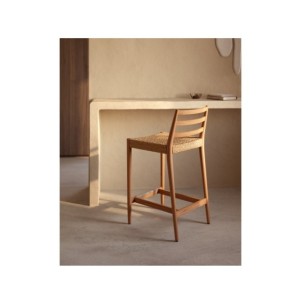 Taburete Analy respaldo madera maciza roble acabado... 2