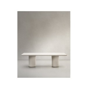 Mesa Canaret de cemento con acabado blanco brillante 239...