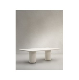 Mesa Canaret de cemento con acabado blanco brillante 239... 2