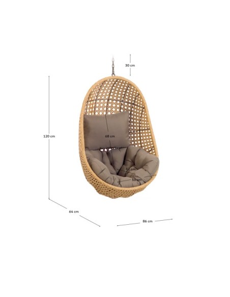 Sillón colgante Cira con acabado natural - Kave Home