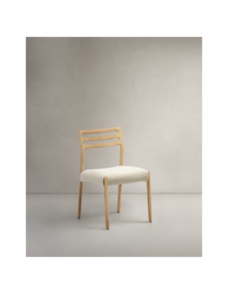 Silla desenfundable Cudia de madera maciza de roble con acabado natural FSC Mix Credit - Kave Home