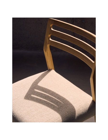 Silla desenfundable Cudia de madera maciza de roble con acabado natural FSC Mix Credit - Kave Home