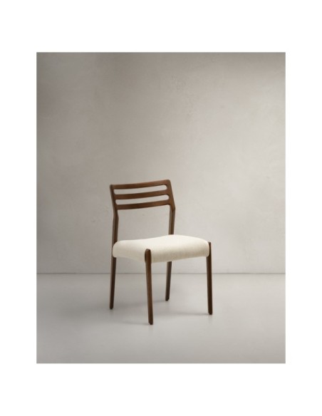 Silla desenfundable Cudia madera maciza de roble con acabado nogal FSC Mix Credit - Kave Home