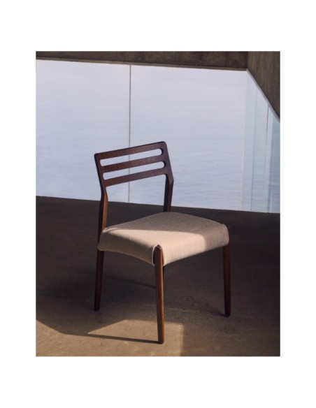 Silla desenfundable Cudia madera maciza de roble con acabado nogal FSC Mix Credit - Kave Home