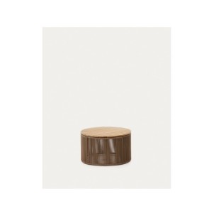 Mesa de centro Dandara de acero, cuerda beige y madera...