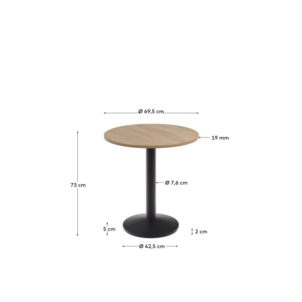 Mesa redonda Esilda melamina acabado...