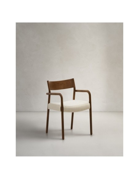 Silla desenfundable Falconera de madera maciza de roble con acabado nogal FSC Mix Credit - Kave Home