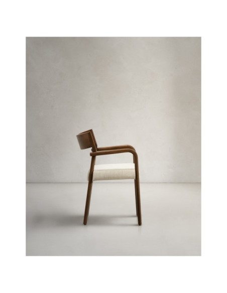 Silla desenfundable Falconera de madera maciza de roble con acabado nogal FSC Mix Credit - Kave Home