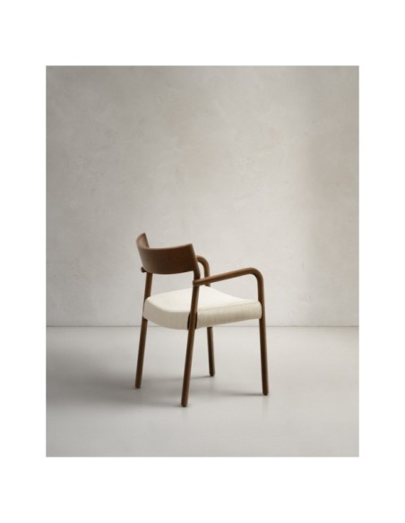 Silla desenfundable Falconera de madera maciza de roble con acabado nogal FSC Mix Credit - Kave Home