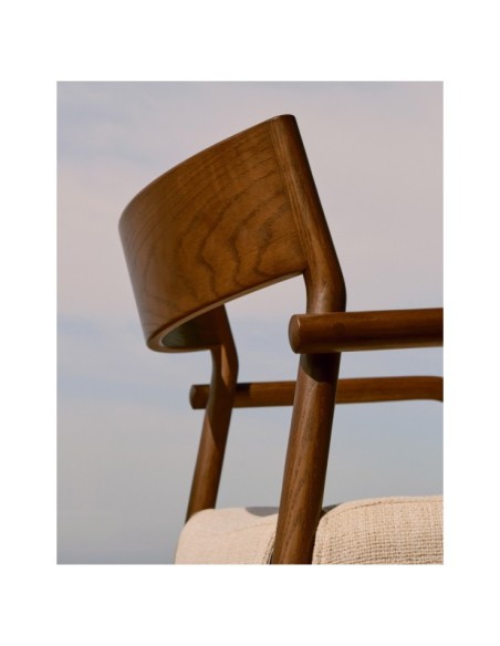 Silla desenfundable Falconera de madera maciza de roble con acabado nogal FSC Mix Credit - Kave Home