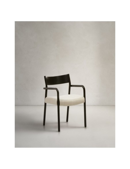 Silla desenfundable Falconera de madera maciza de roble con acabado negro FSC Mix Credit - Kave Home