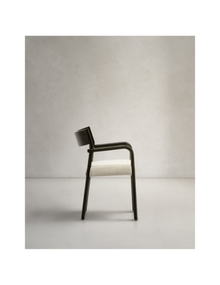 Silla desenfundable Falconera de madera maciza de roble con acabado negro FSC Mix Credit - Kave Home