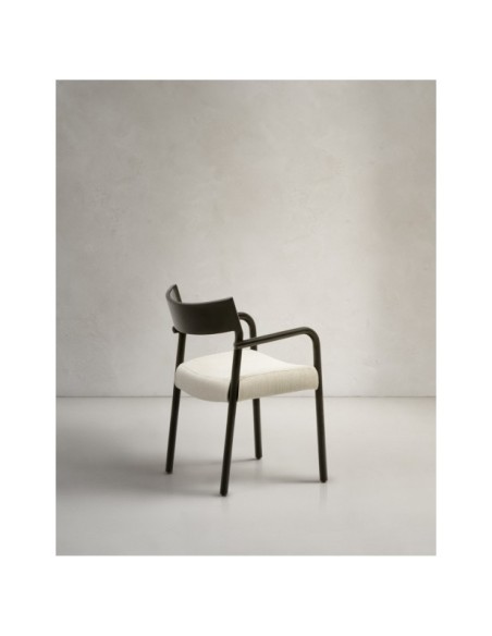 Silla desenfundable Falconera de madera maciza de roble con acabado negro FSC Mix Credit - Kave Home