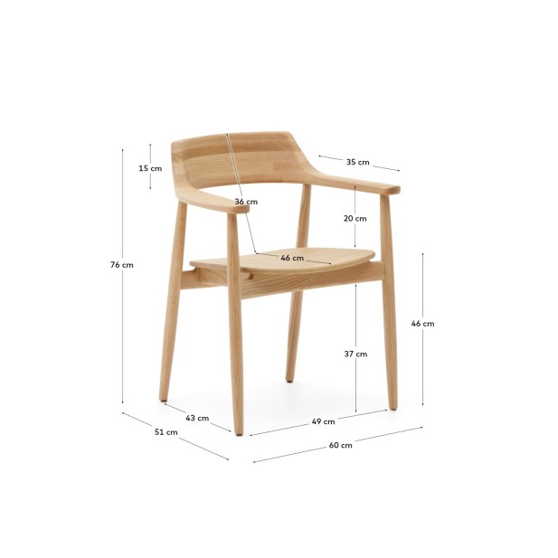 Silla Fondes de madera maciza de...