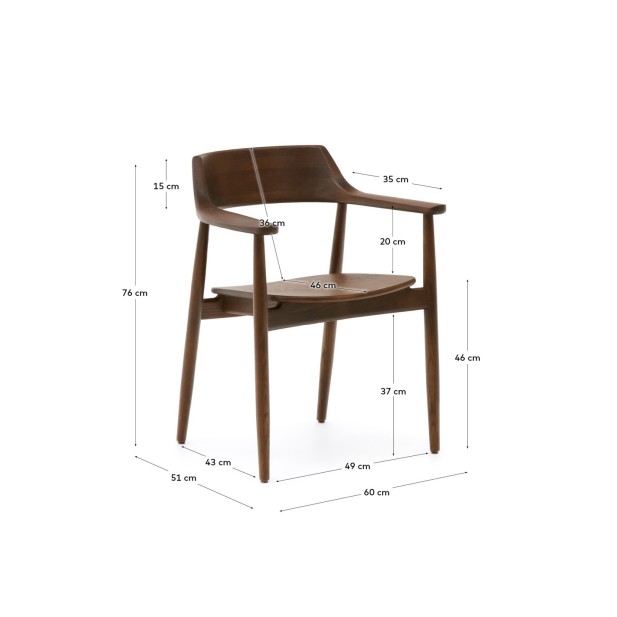 Silla Fondes de madera maciza de...