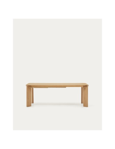 Mesa extensible Jondal de madera maciza y chapa de roble FSC 100% 200 (280) x 100 cm - Kave Home