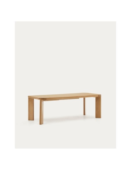 Mesa extensible Jondal de madera maciza y chapa de roble FSC 100% 200 (280) x 100 cm - Kave Home