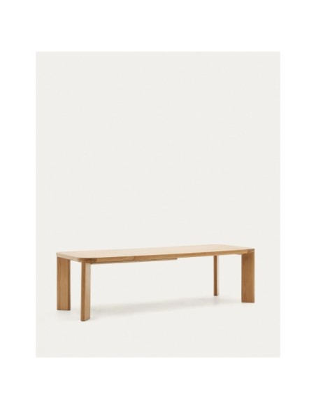 Mesa extensible Jondal de madera maciza y chapa de roble FSC 100% 200 (280) x 100 cm - Kave Home