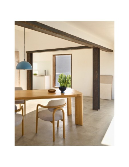 Mesa extensible Jondal de madera maciza y chapa de roble FSC 100% 200 (280) x 100 cm - Kave Home