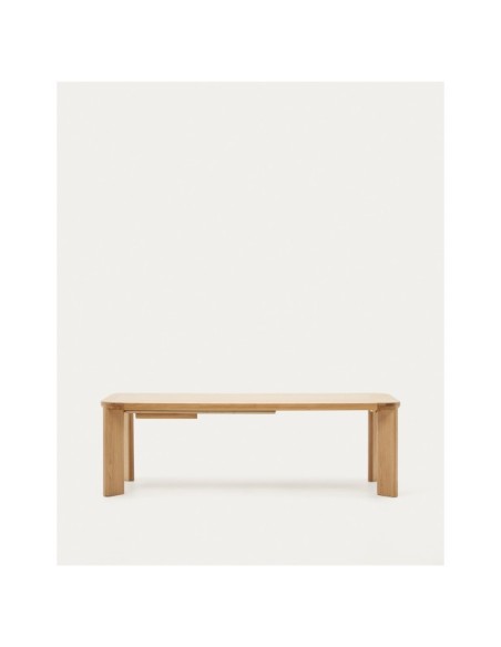 Mesa extensible Jondal de madera maciza y chapa de roble FSC 100% 240 (320) x 100 cm - Kave Home