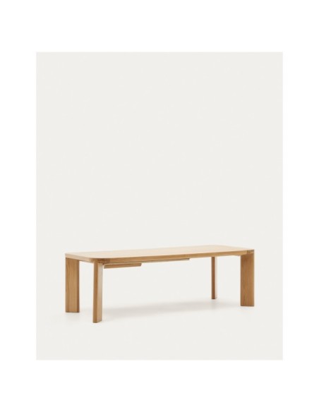 Mesa extensible Jondal de madera maciza y chapa de roble FSC 100% 240 (320) x 100 cm - Kave Home