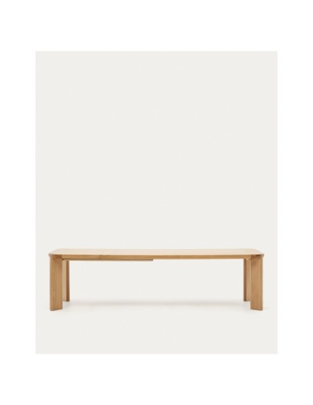 Mesa extensible Jondal de madera maciza y chapa de roble FSC 100% 240 (320) x 100 cm - Kave Home