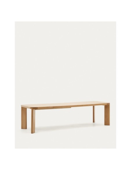 Mesa extensible Jondal de madera maciza y chapa de roble FSC 100% 240 (320) x 100 cm - Kave Home