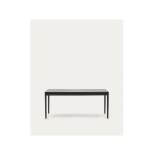 Mesa extensible Lenon de chapa y madera maciza de roble...