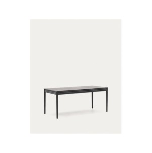 Mesa extensible Lenon de chapa y madera maciza de roble... 2