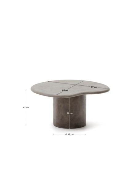 Mesa de centro Macarella de cemento 83 x 77 cm - Kave Home