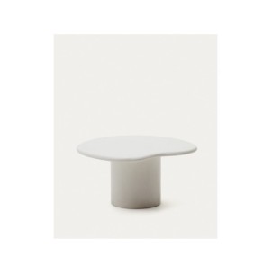 Mesa de centro Macarella de cemento blanco 83 x 77 cm -...