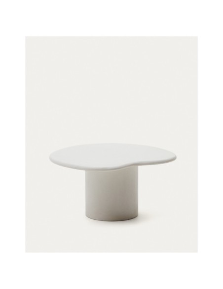 Mesa de centro Macarella de cemento blanco 83 x 77 cm - Kave Home