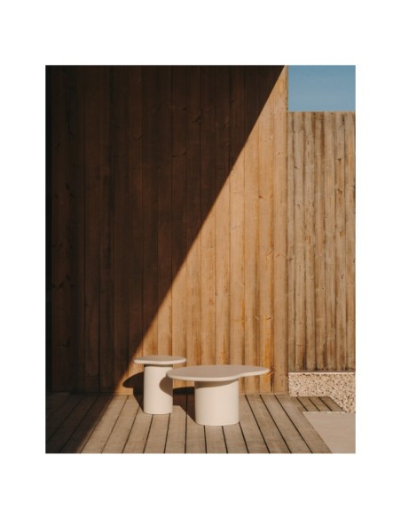 Mesa de centro Macarella de cemento blanco 83 x 77 cm - Kave Home