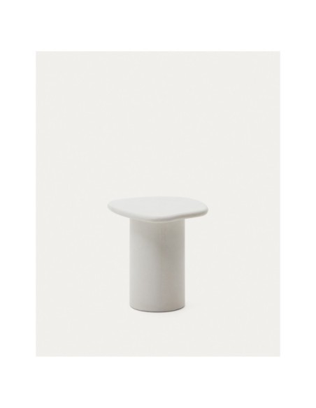 Mesa auxiliar Macarella de cemento blanco 48 x 47 cm - Kave Home