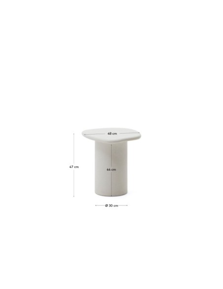 Mesa auxiliar Macarella de cemento blanco 48 x 47 cm - Kave Home