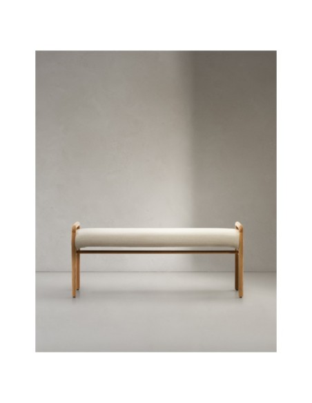Banco desenfundable Macaret de madera maciza de roble acabado natural 120cm FSC Mix Credit  - Kave Home