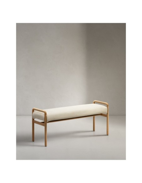 Banco desenfundable Macaret de madera maciza de roble acabado natural 120cm FSC Mix Credit  - Kave Home