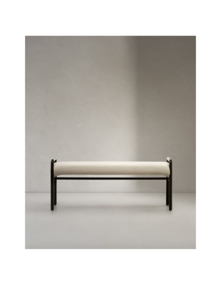 Banco desenfundable Macaret de madera maciza de roble acabado negro 120 cm FSC Mix Credit - Kave Home