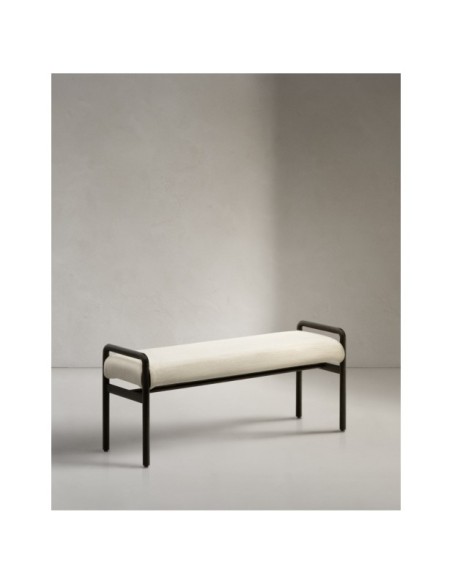 Banco desenfundable Macaret de madera maciza de roble acabado negro 120 cm FSC Mix Credit - Kave Home