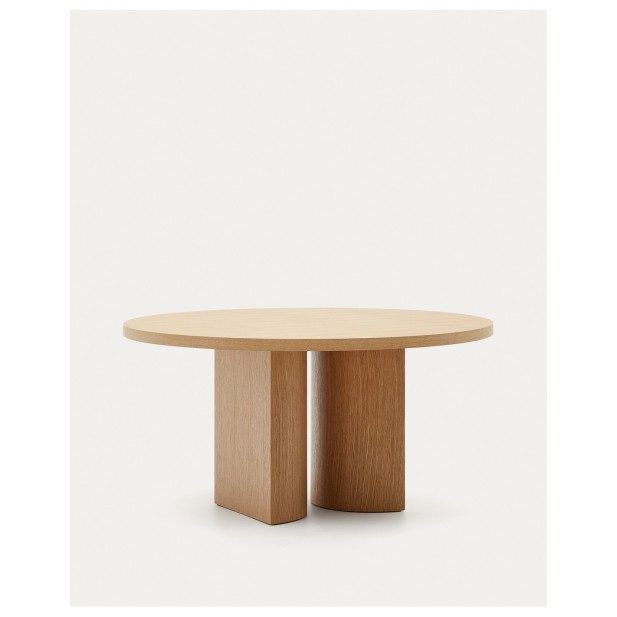 Mesa redonda Nealy de chapa de roble...