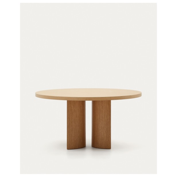 Mesa redonda Nealy de chapa de roble...